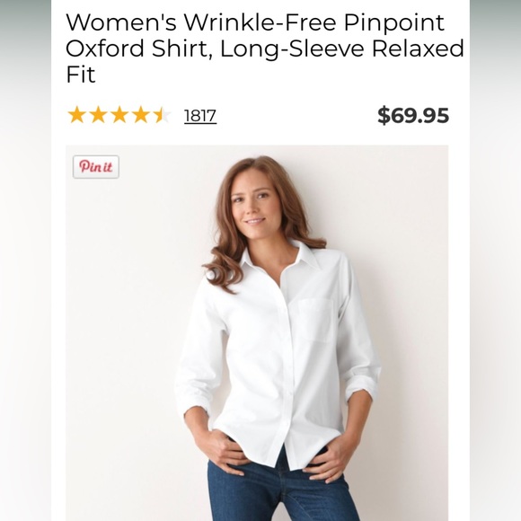 L.L. Bean Tops - L.L. Bean "Wrinkle-Free" Classic White Oxford